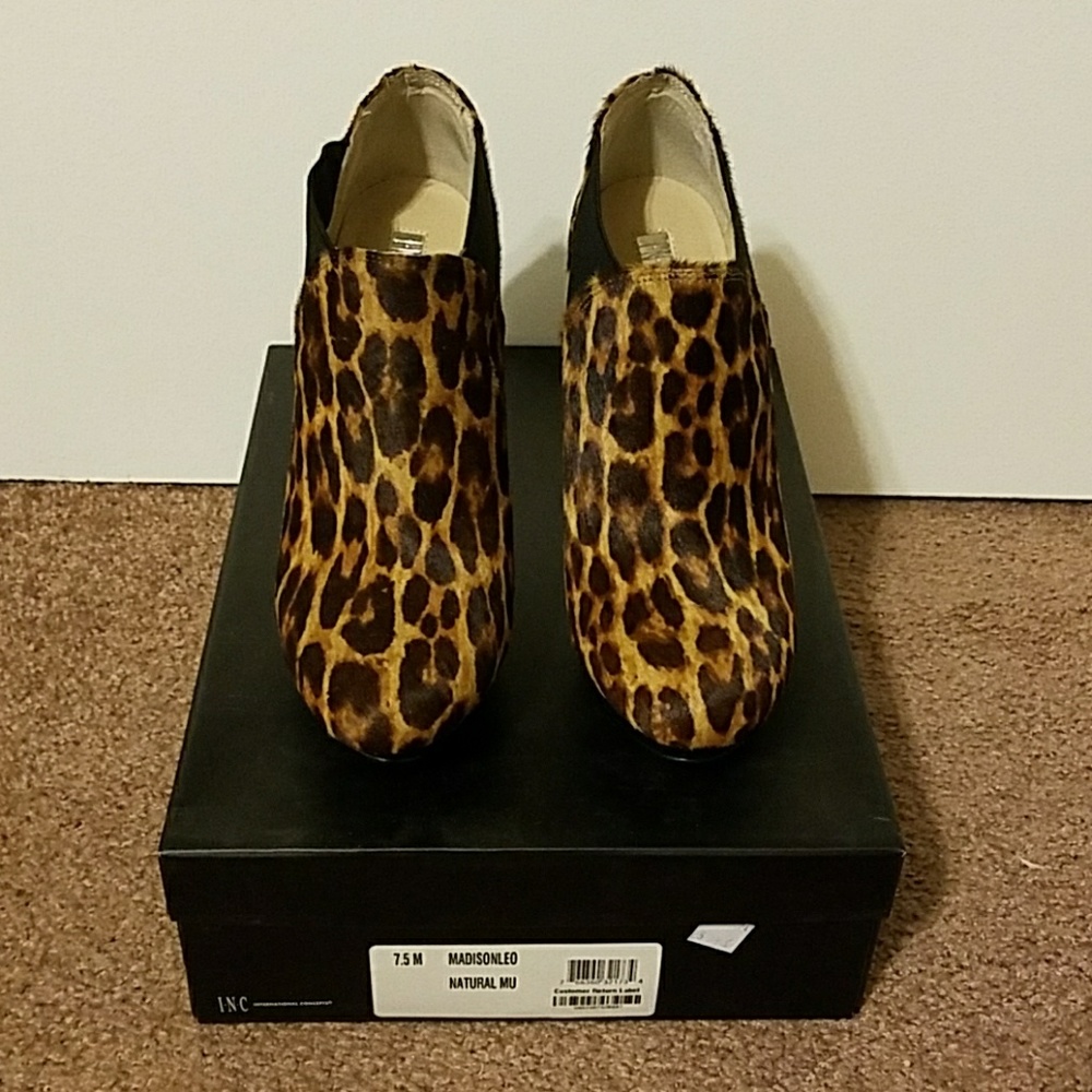 I.N.C Leopard print booties